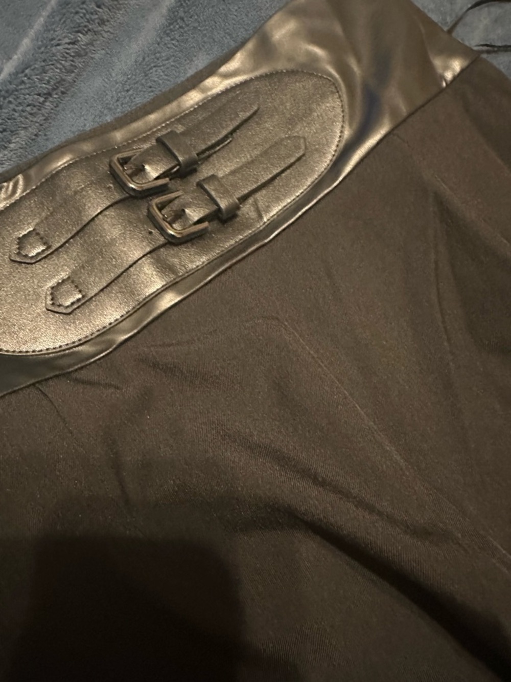 Commense High Waisted Trousers with Wide Fauz Leather Belt Detail Waistband - Picture 5 of 5